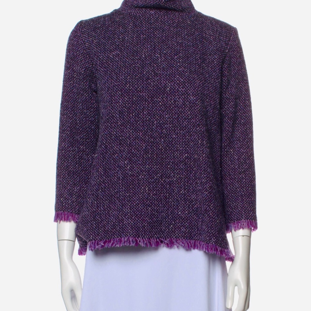 Ann Mashburn Ana Fringe Purple Women's Sweater